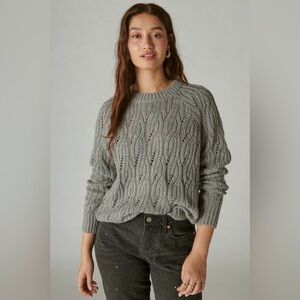 LUCKY BRAND CABLE STITCH SHINE PULLOVER SWEATER